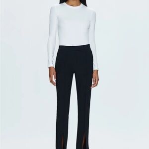 pistola Black High Rise Front-Slit Flare Pants Size 27 Stretch Bootcut Trouser